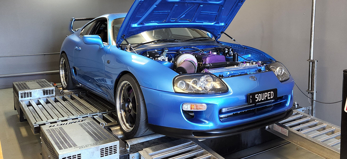 Toyota Supra engine test during dyno tune