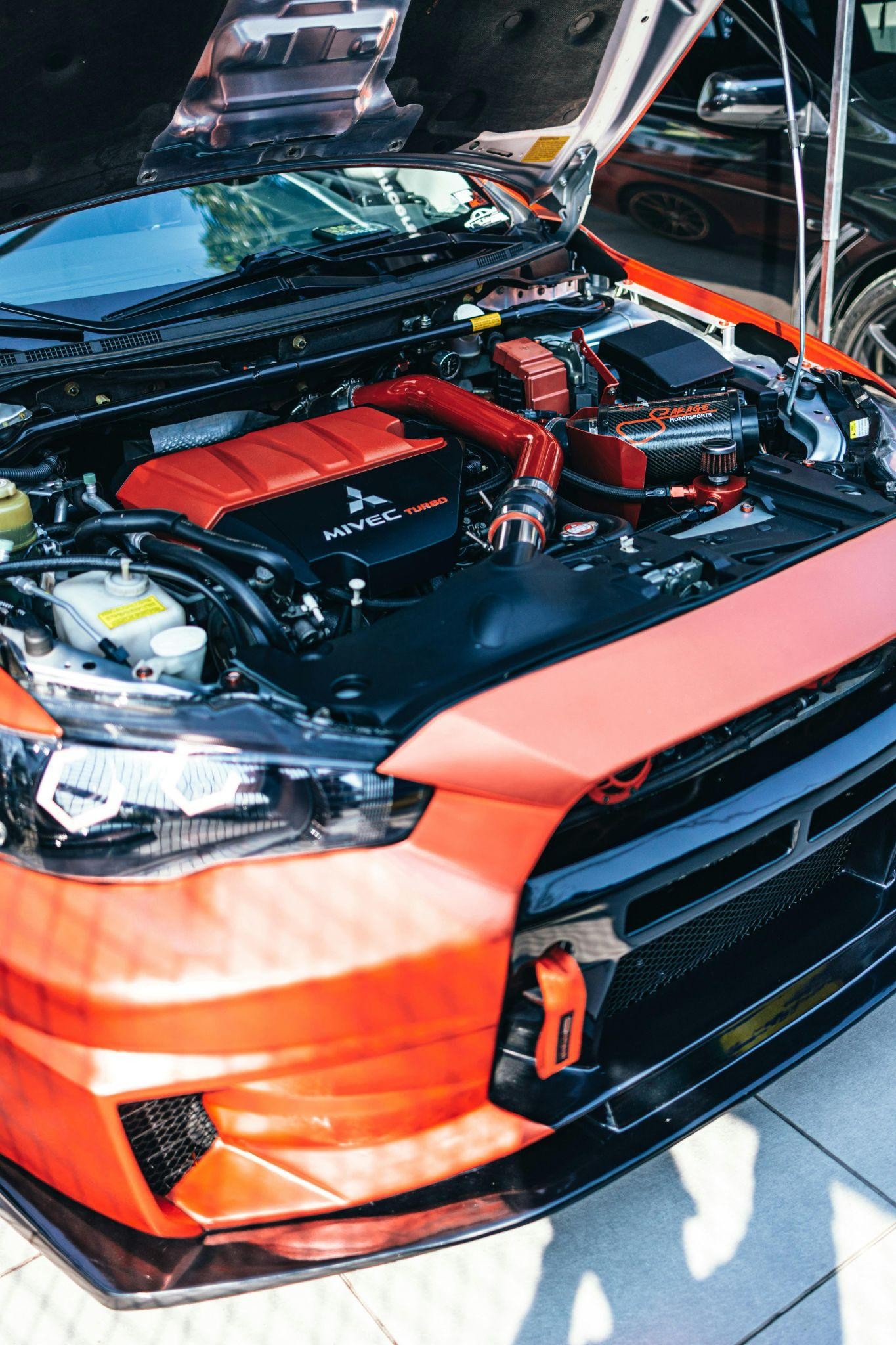 A detailed snapshot of an MVEC mitsubishi engine